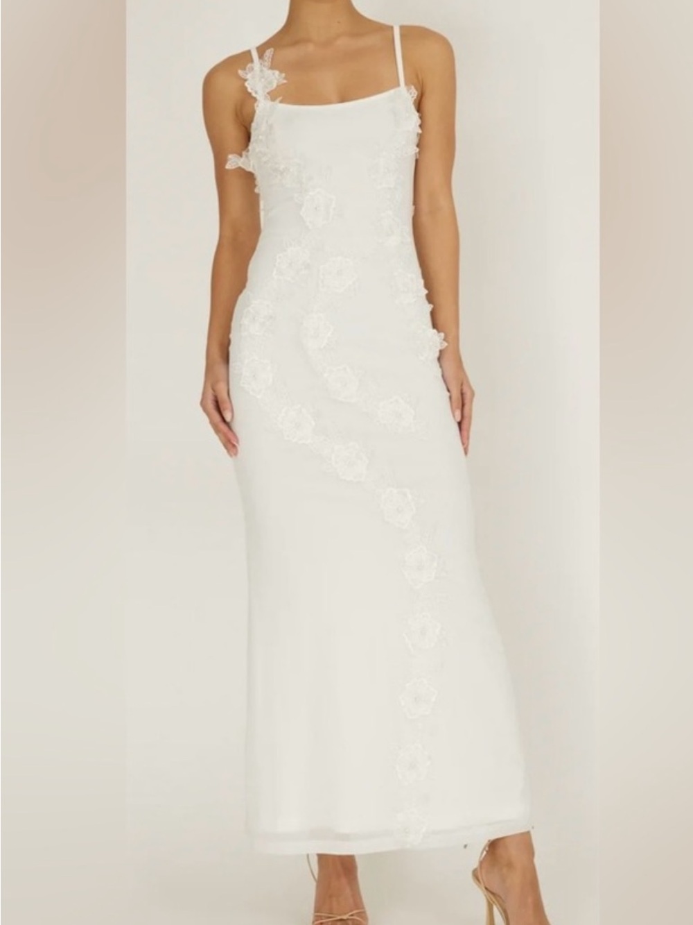 White Floral Little White Dress Slip Dress